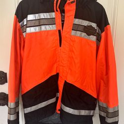 Harley-Davidson® Men's Hi-Vis Orange Rain Suit Small