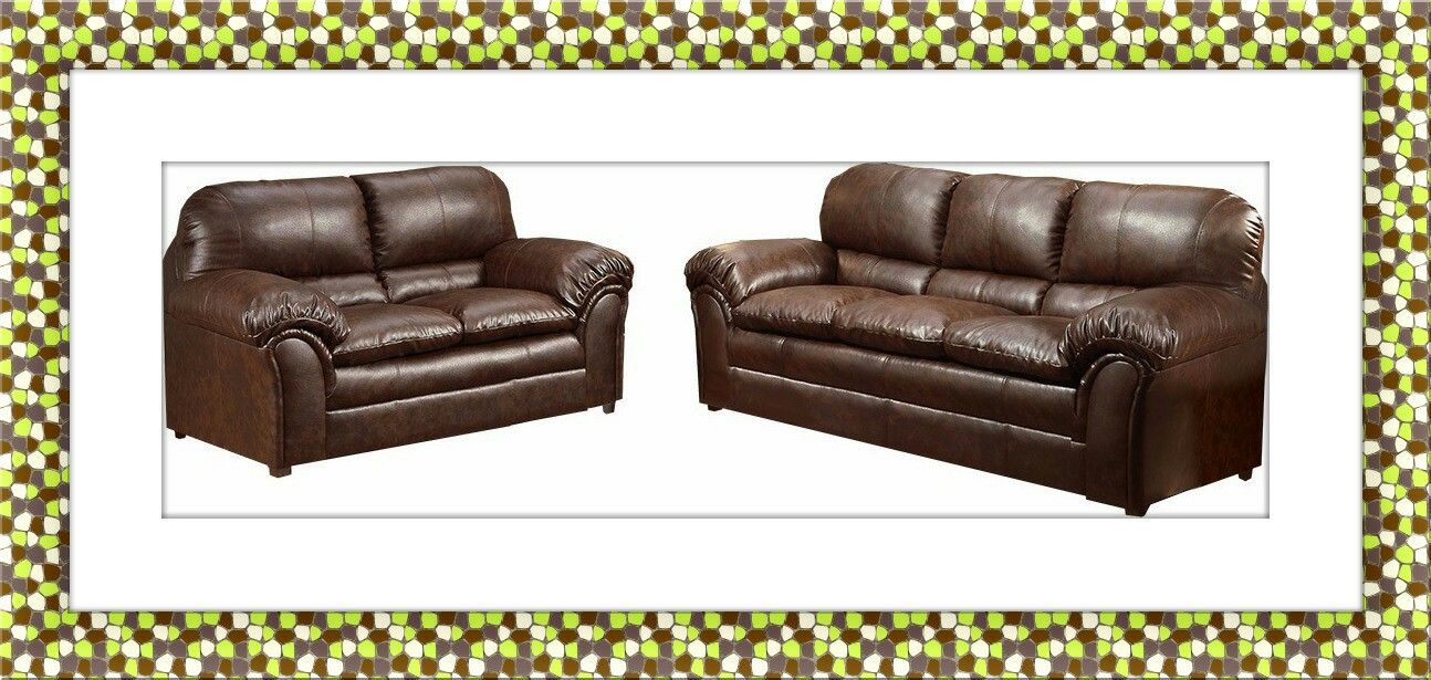 Burgundy Sofa and Love Seat