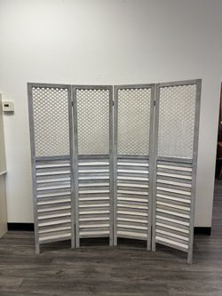 4-Panel Wood Room Divider / Privacy Screen Each panel: 15.75” W × 67” H