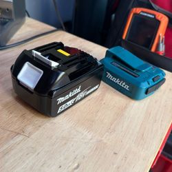 Makita 5.0 18V Battery & USB Adapter