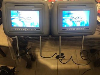 2 dvd headrest monitor 7 inches on the screen have some stains but work well