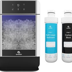 Nugget Ice Maker Chewable Ice 38 lbs Per Day, One Click Operation, Large Ice Storage, Connects to Water Line, Includes Set of Filters