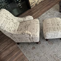 Pottery Barn Chair With Ottoman