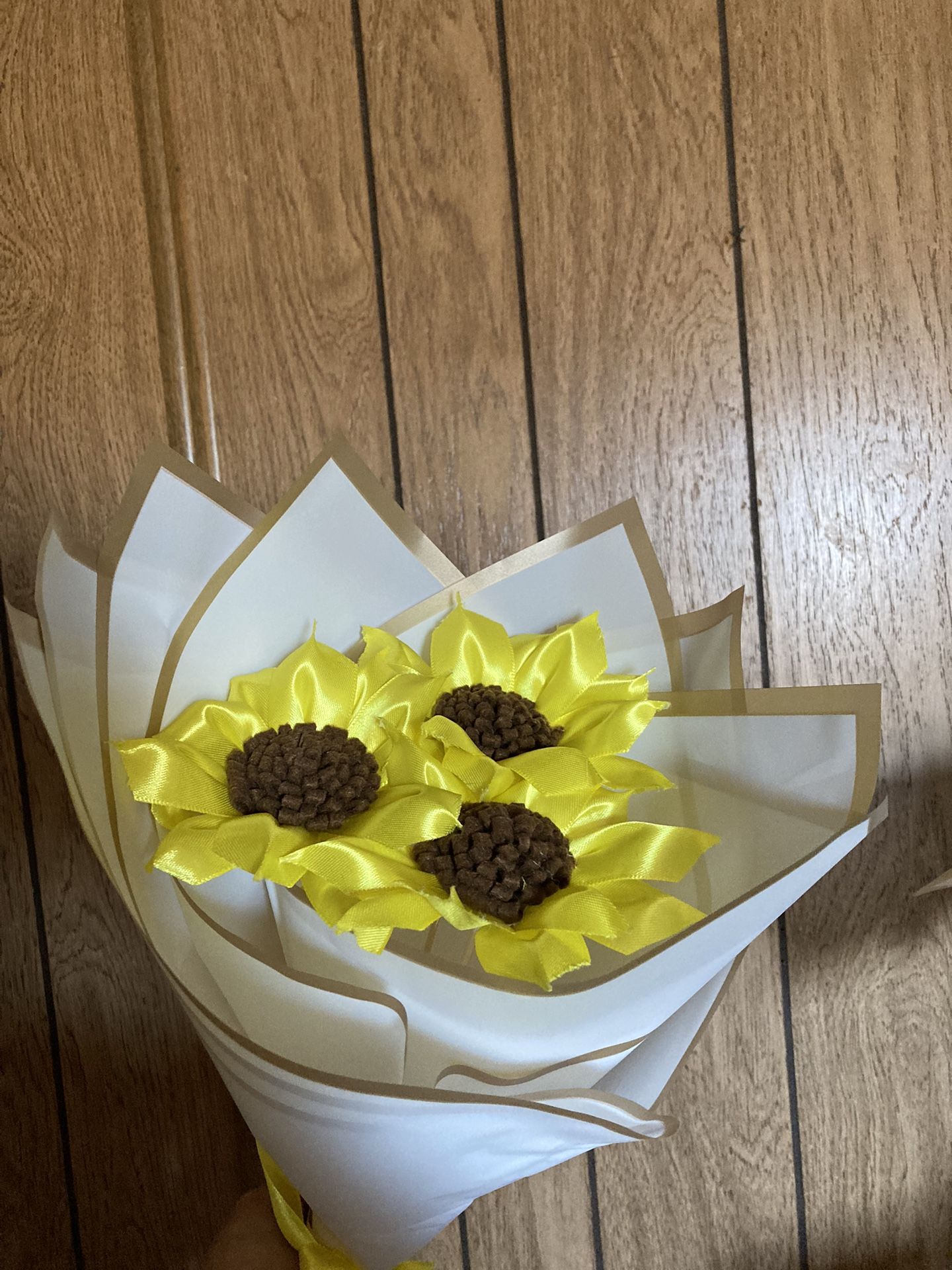 Roses bouquet Eternal Sunflowers Ribbon Sunflowers
