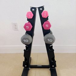 Dumbbell Rack Set 3 Pair - Juego de mancuernas con estante - Pesas Pequeñas Ejercicio 