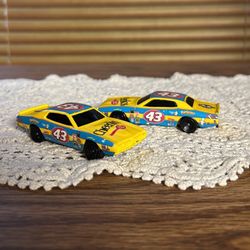 Set of 2 Hot Wheels 1974 Dodge Charger #43 Salute Petty NASCAR 1:64 General Mills Promo Cheerios