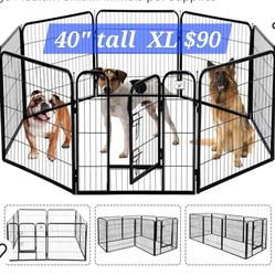 New 40" Tall Heavy Duty 8 Panel Dog Playpen Shapeable Dog Cage Folds Flat 