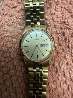 Citizen Quartz Gold-Tone Watch with Day-Date