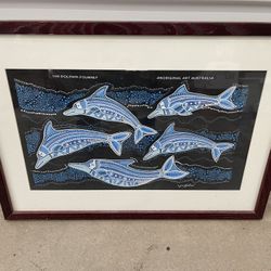 Signed Aboriginal Dot Art Painting