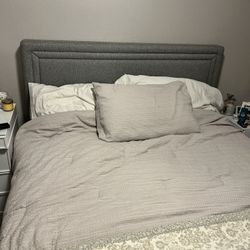QUEEN GREY BED FRAME 