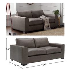 DEEP LEATHER SOFA BROWN BRAND NEW FREE DELIVERY 