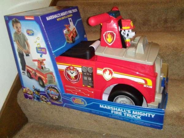 Paw Patrol Fire Truck w/Lights & Sounds Ride On! *** New*** - $35 (43612)
‹image 1 of 3›
Paw Patrol Fire Truck w/Lights & Sounds Ride On! *** New***
