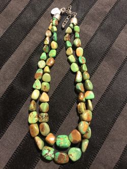 Silver & Green Turquoise Necklace #335