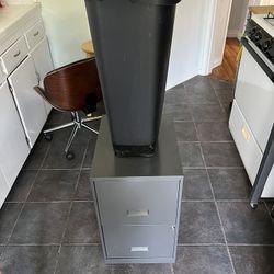 Small Filing Cabinet And Trashcan
