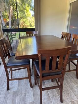Counter- Height Dinning Table With 6 Chairs