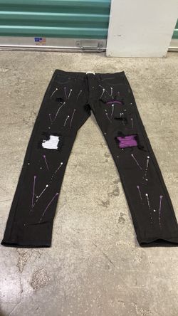 Black/Purple Twill Jeans