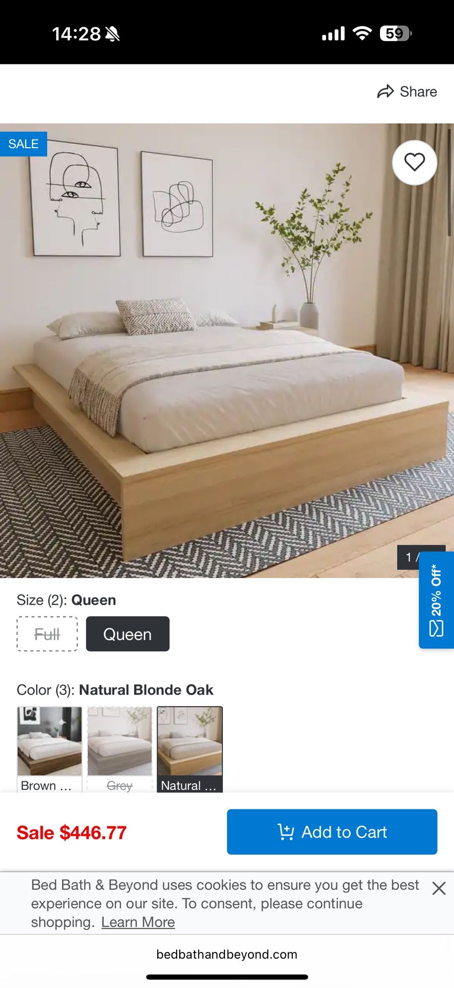 Queen Nexera Platform Bed Frame