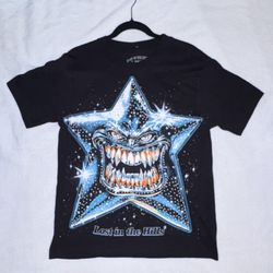 Lost In The Hills Graphic Tee Chrome Star Monster Black Blue Size Small
