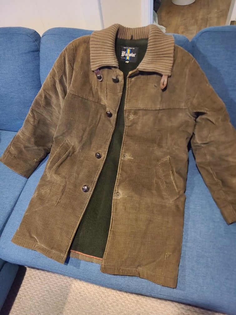 Mens Vintage Darwin  Brown Cordaroy Coat