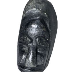 Inuit Elder Soapstone Signed 3" 1989 Canada