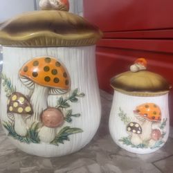 Vintage Mushroom Canisters 
