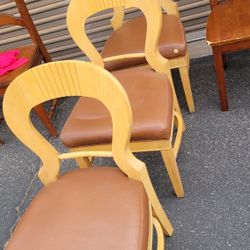 3 BEAUTIFUL CHAIRS  WOOD STURDY 