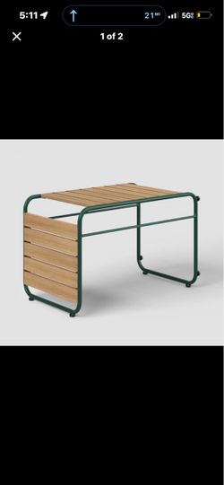 Two Rectangular Casual Accent Patio End Table Green - Room Essentials