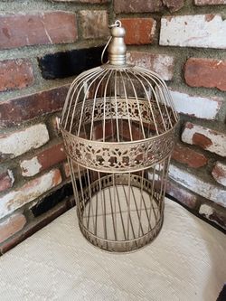 Decorative Gold Metal Bird Cage