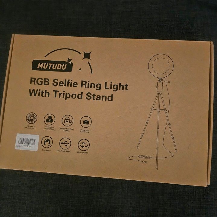 RGB Selfie Ring Light with Tripod Stand – Brand New