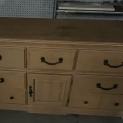 Big Wood Dresser With Mirror