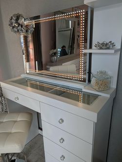 vanity with Bluetooth +1 small shelf