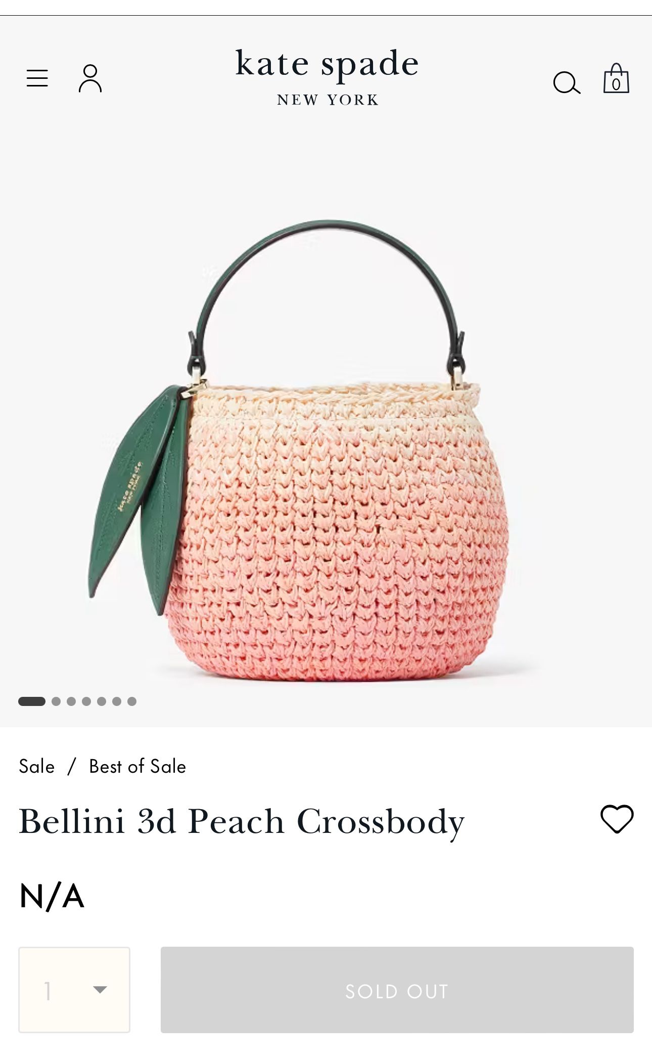 Kate Spade Peach Bellini 3d Peach Crossbody Purse