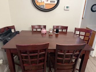 Counter Height Dining Table with 6 Chairs