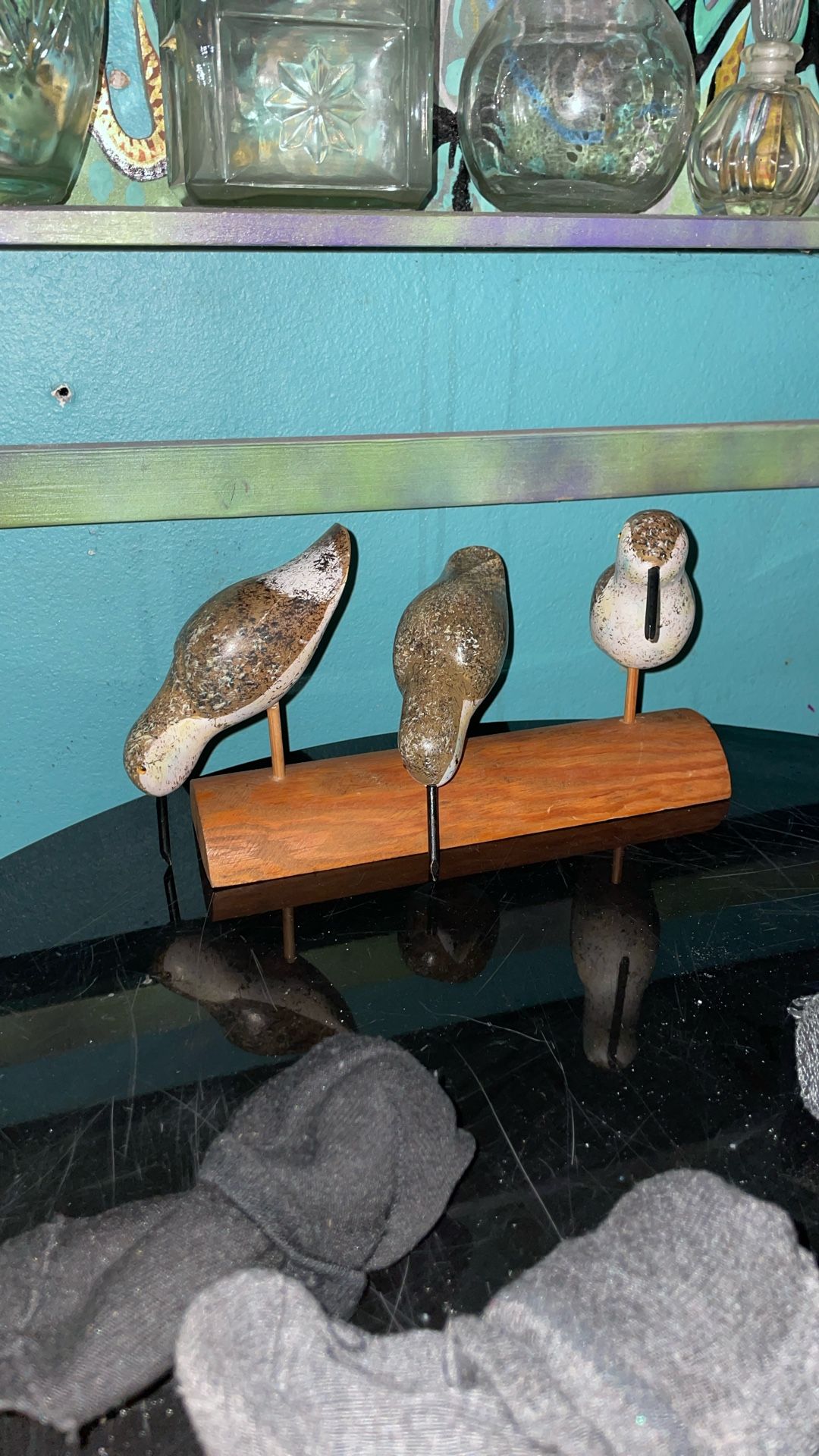 Three Wooden Birds