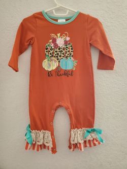 Leopardbaby Boutique fall romper size 6-12 months