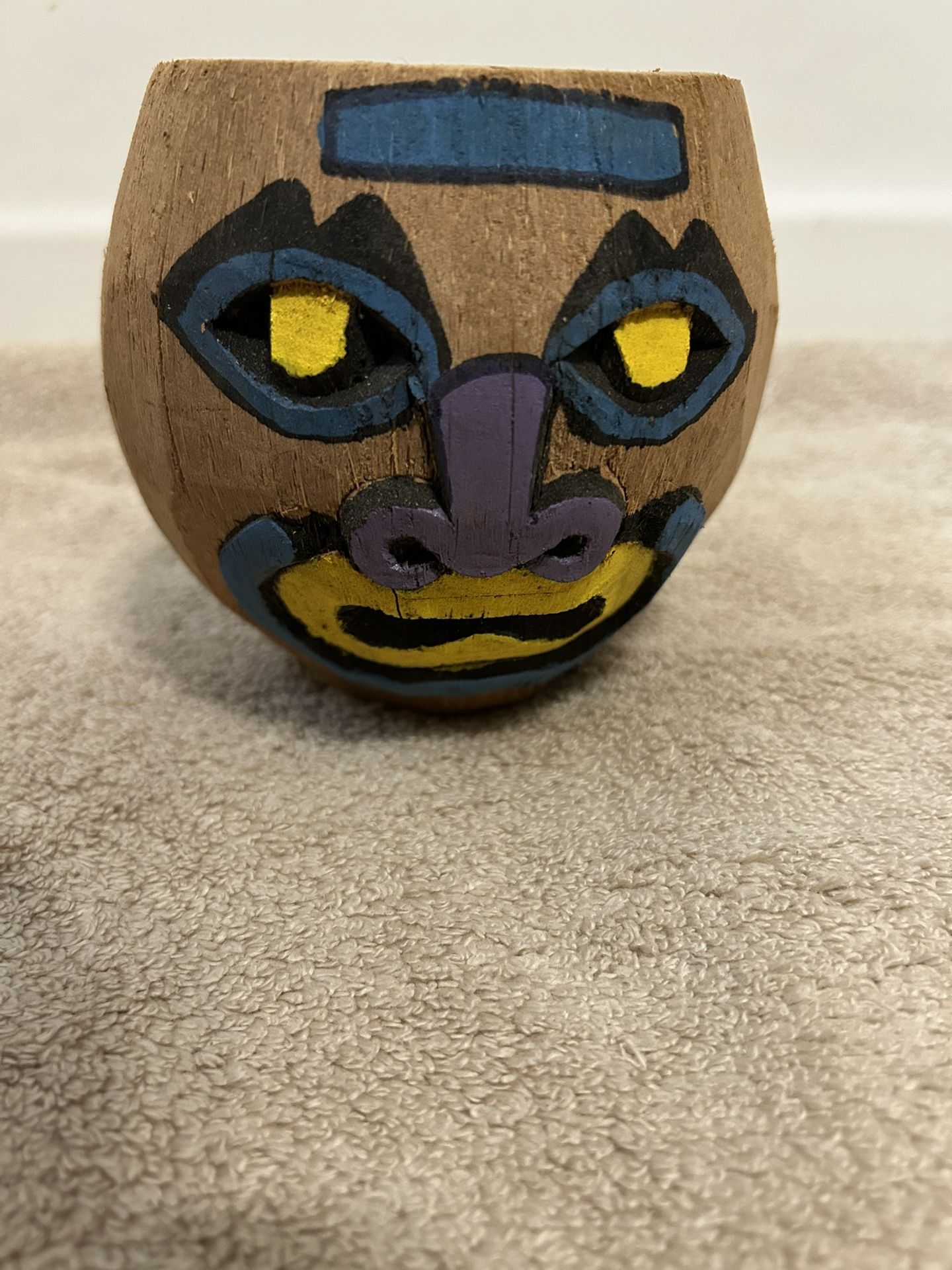 Real Craved Coconut Used To Hold Cup Or Can