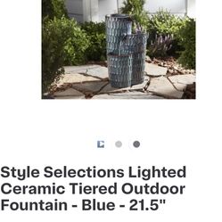 Light 3 Tier Ceramic Fountain Blue