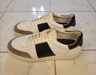 Sandro Magic Leather and Suede Low-Top Sneakers Size 10.5 Mens