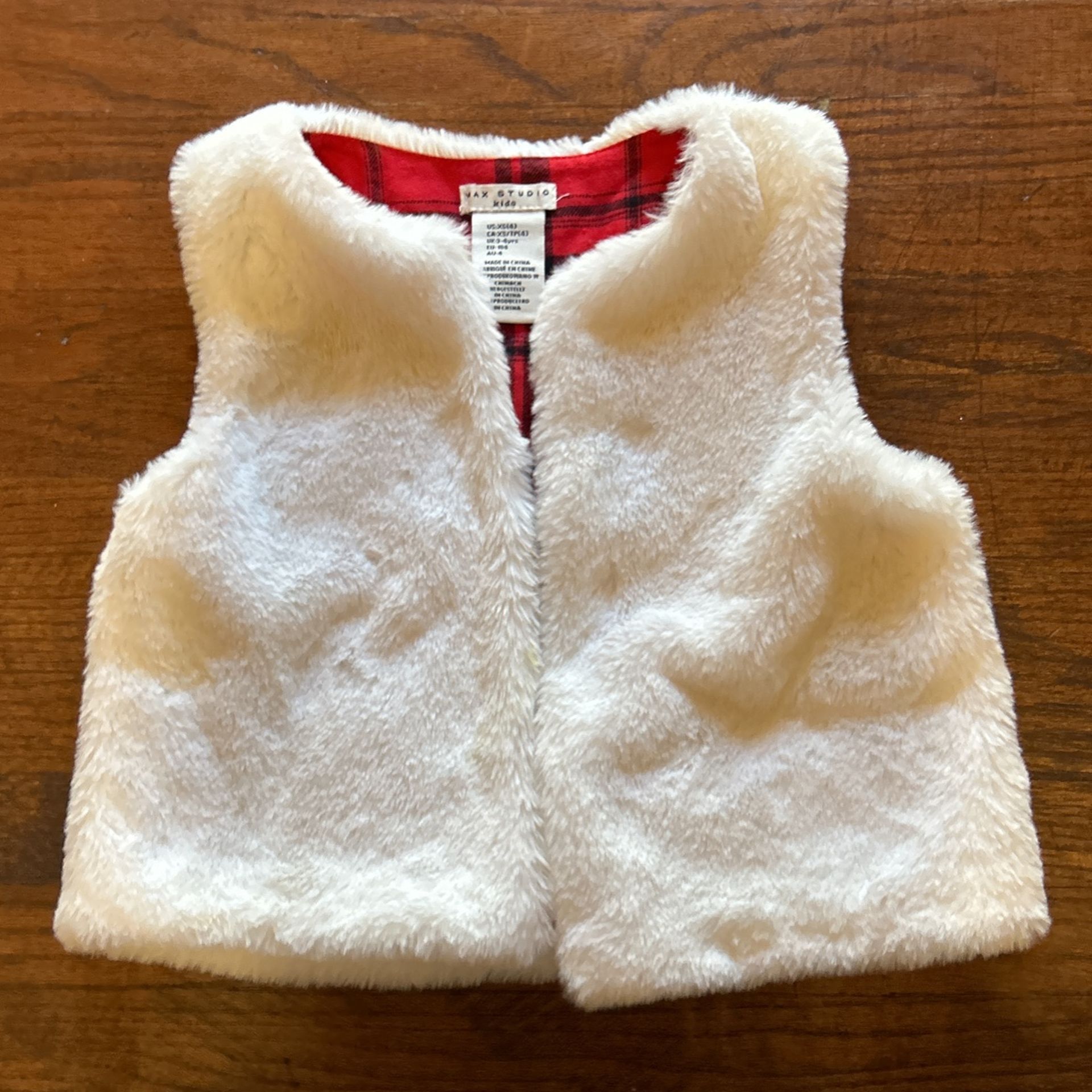 Little Girl Clothes Size 4t Faux Fur Holiday Vest/ Sleeveless Jacket