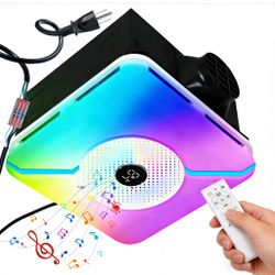 Open-Box New Chaoos weneoo 230 CFM Quiet Bluetooth Bathroom Exhaust Fan with RGB LED Light