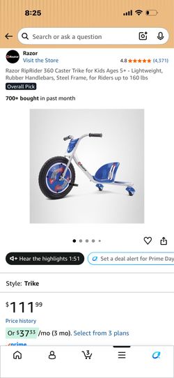 Kids razor spin bike