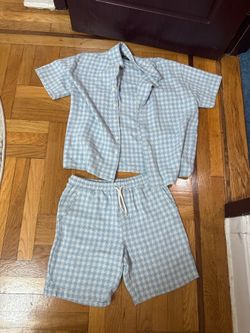 Baby Blue checkered set