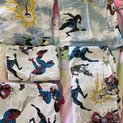 Pottery Barn Super Heroes Twin Bed Set Glow In The Dark