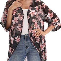 Women's Summer Chiffon Cardigans Light Thin Beach Vacation Cover Up Casual Blouse Tops… Medium ( please check my other stuff more than 200 items)