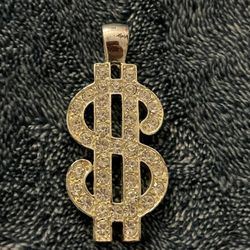 Dollar Sign Cubic Zirconia Pendant