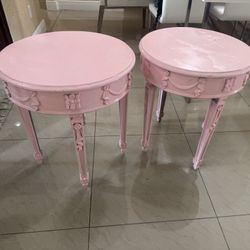 2 Pink Side Tables For Girls Room 