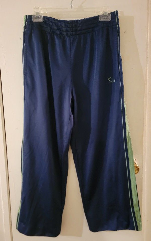OT Sport Size Medium Long Athletic Blue & Green Elastic Pants