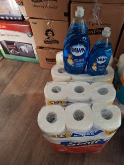 Dawn and 4 Scott Toilet Paper