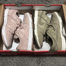 Nike dunk PRM olive/ Oxford pink size 7