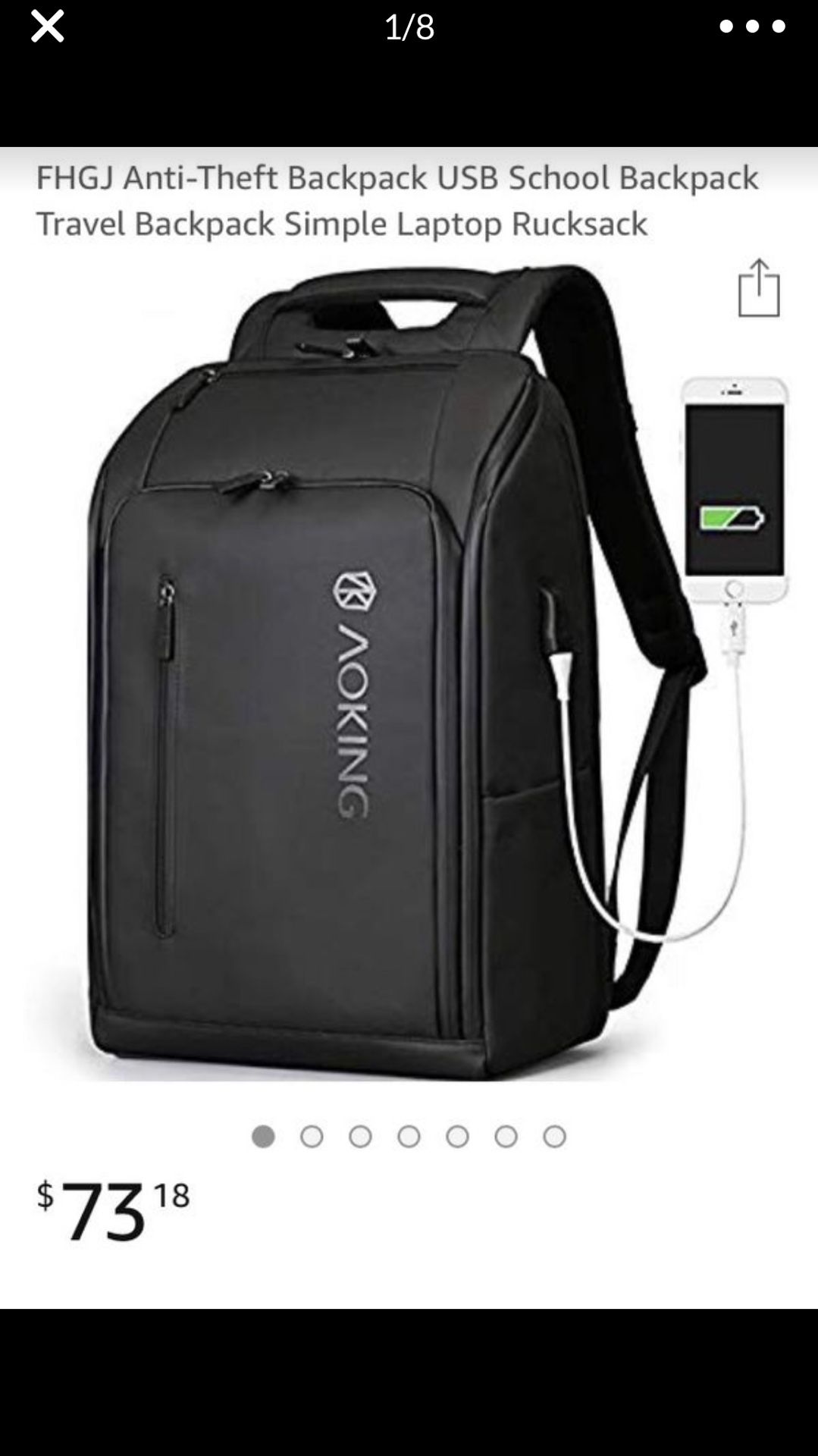 FHGJ Anti-Theft Backpack USB School Backpack Travel Backpack Simple Laptop Rucksack